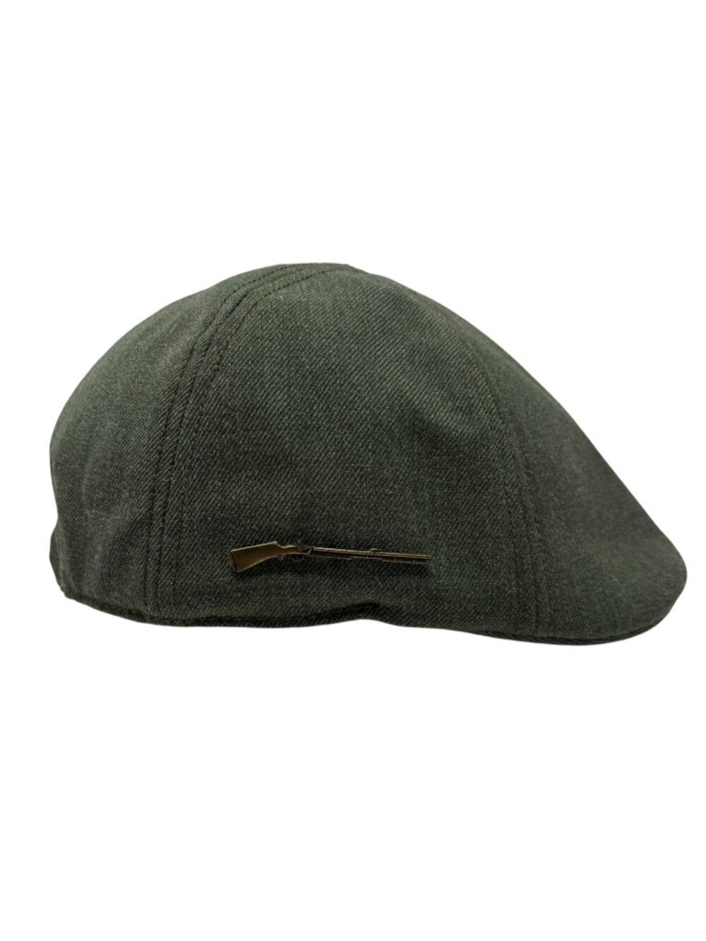 Goorin Bros Olive Hunting Flat Ivy Cap Hat L/XL Rifle Trumpet Pins Duck Lining